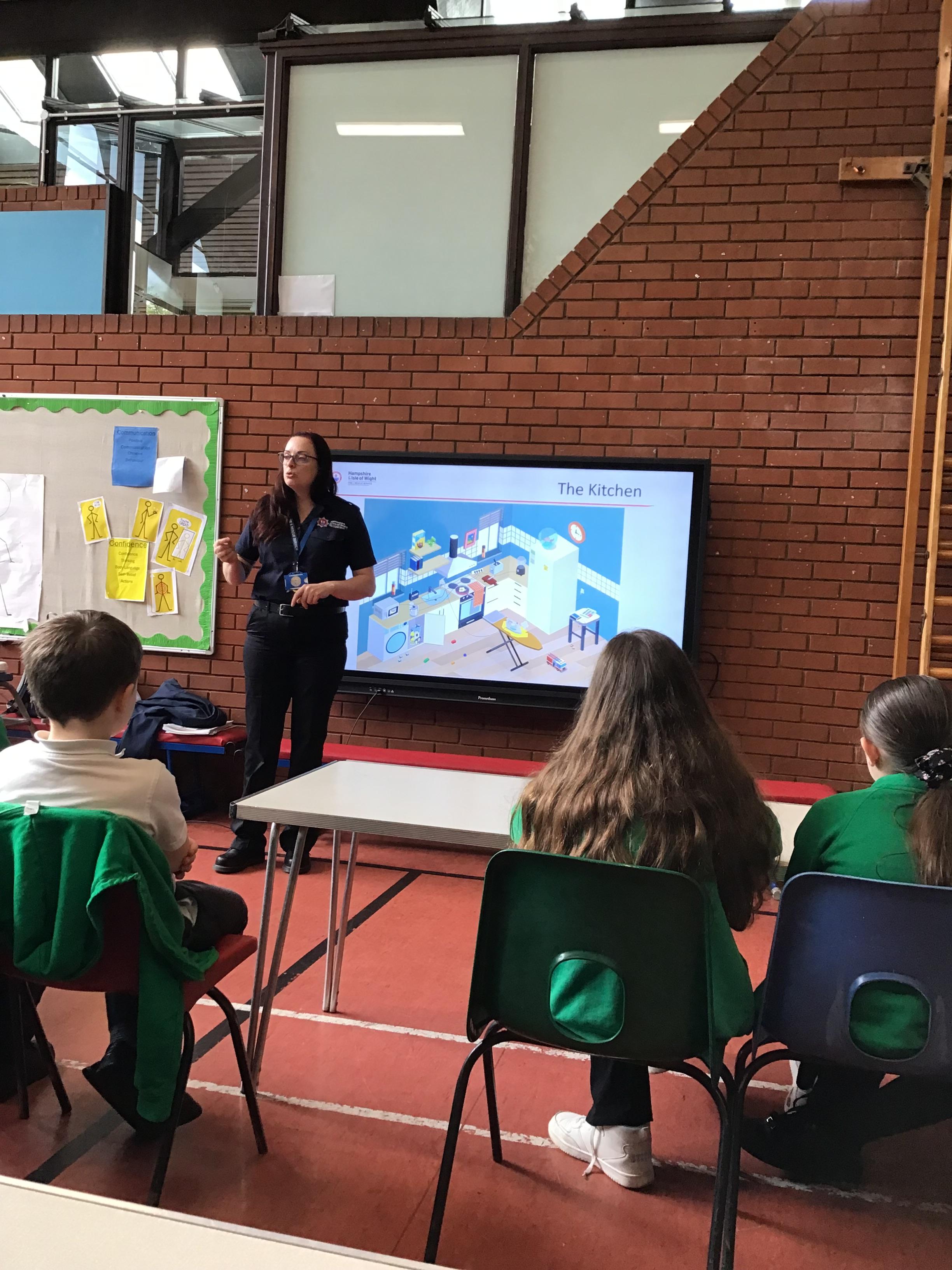 A visit to talk about hazards and what to do in an emergency.
